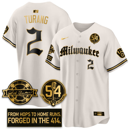 MIL Bob Uecker Patch Vapor Premier Limited Jersey - Gothic Edition - All Stitched-DTD
