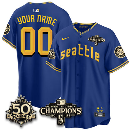 SEA Vapor Premier Custom Limited Jersey - 50th Anniversary & AL West Division Champions - Steelheads Community Funds - All Stitched-DTD