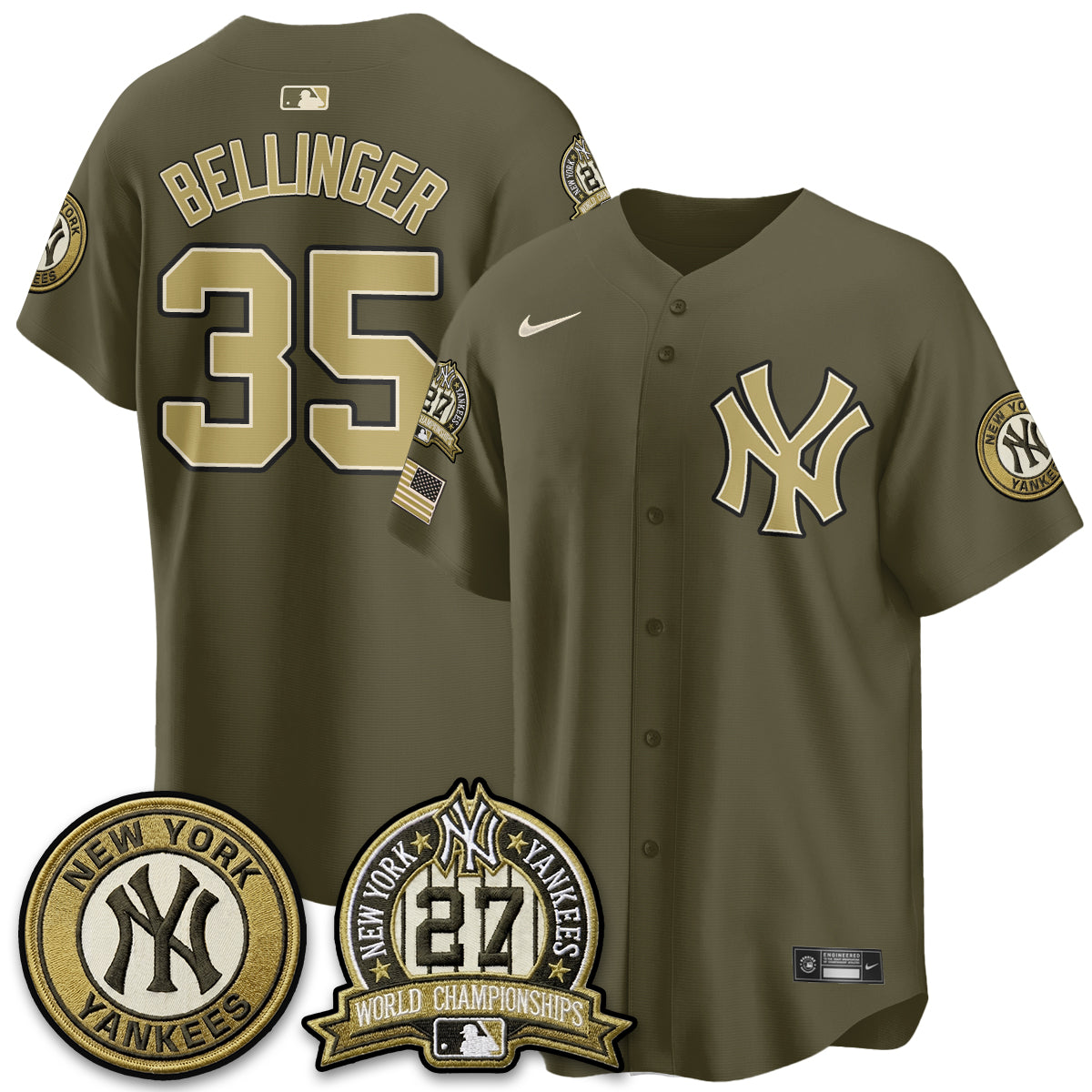 NYY New Era Olive 2026 Armed Forces Day Jersey -All Stitched-DTD