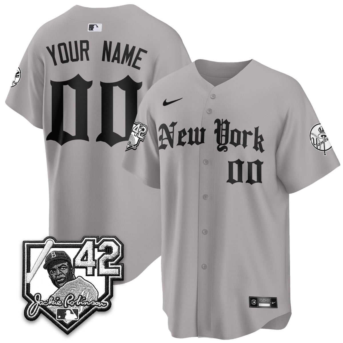 NYY 2026 Jackie Robinson Day Gothic Vapor Custom Limited Jersey - All Stitched-DTD