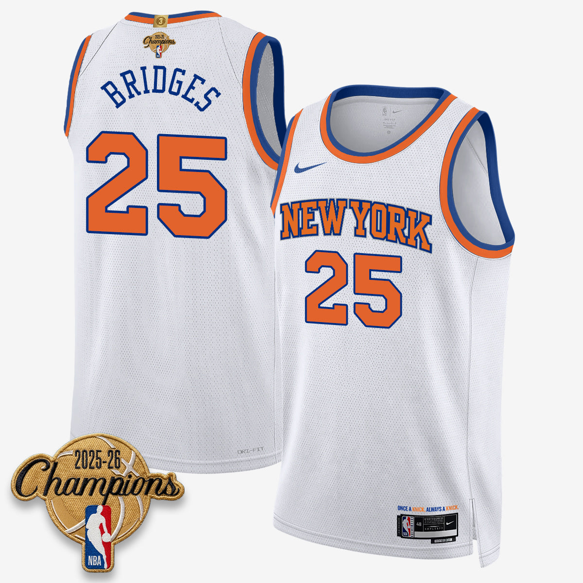 NYK 2026 Basketball Champions Vapor Jersey V2- Stitched-DTD