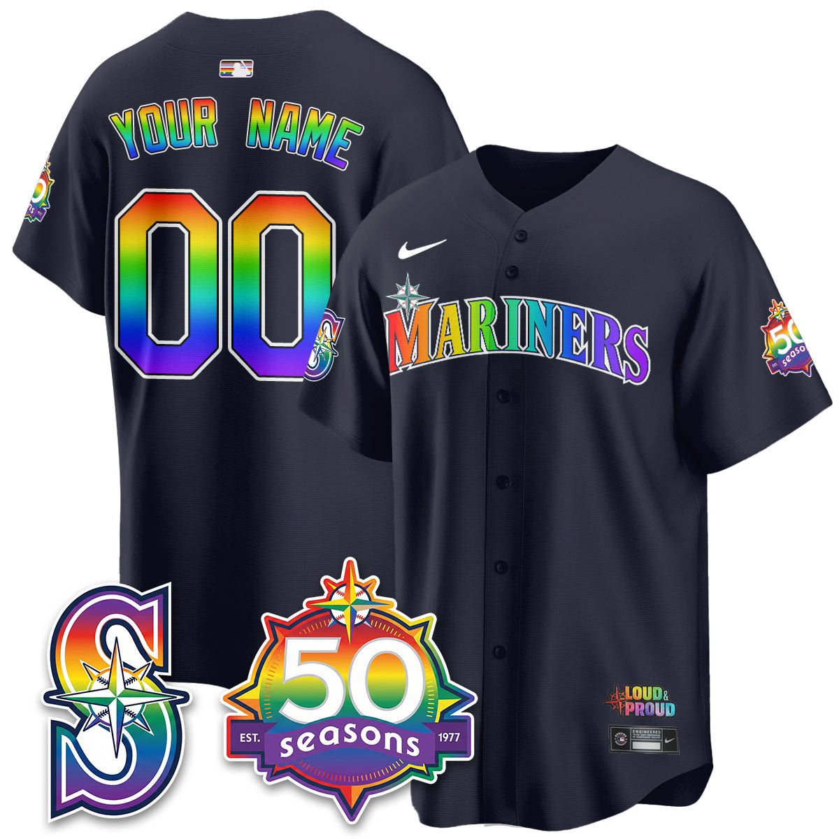 SEA Happy Pride Month Vapor Custom Jersey - Stitched-DTD