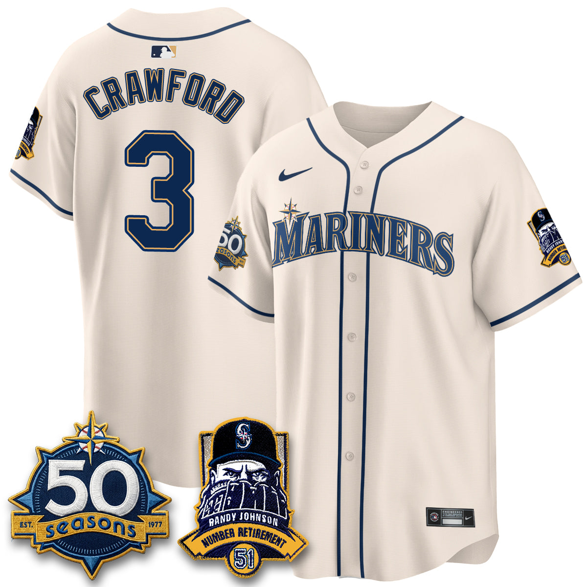 SEA Randy Johnson Vapor Limited Jersey V2- All Stitched-DTD