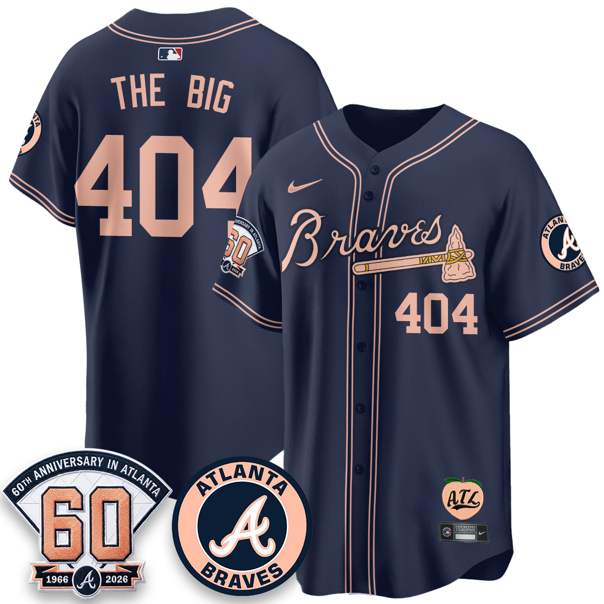 ATL 60th Anniversary Peach Edition Vapor Premier Limited Jersey - All Stitched-DTD