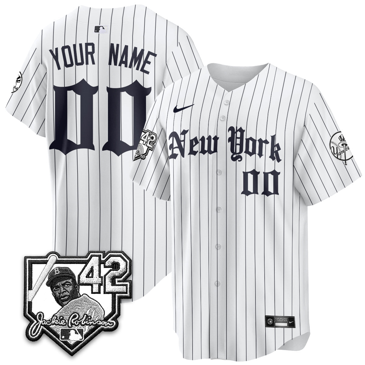 NYY 2026 Jackie Robinson Day Gothic Vapor Custom Limited Jersey - All Stitched-DTD