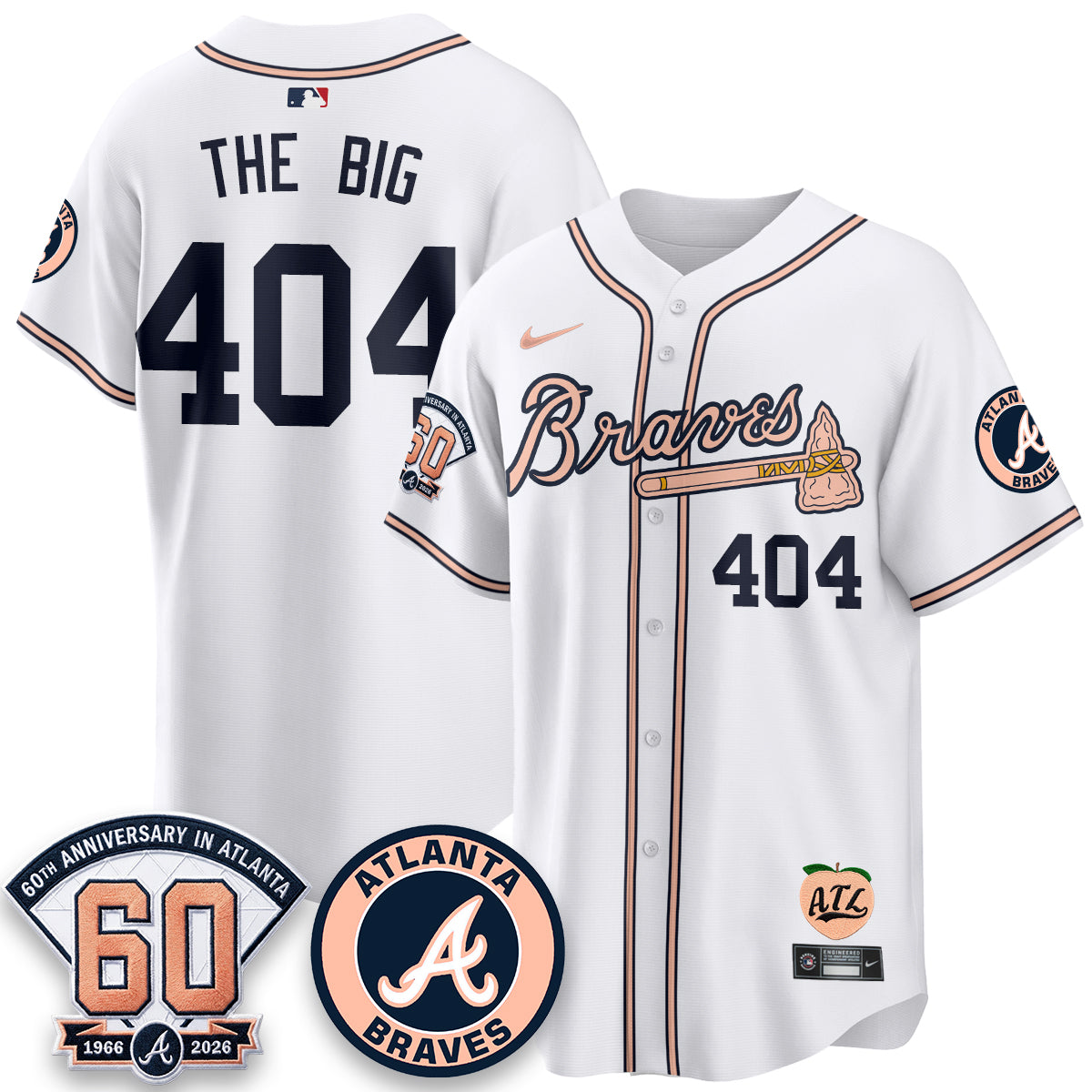 ATL 60th Anniversary Peach Edition Vapor Premier Limited Jersey - All Stitched-DTD