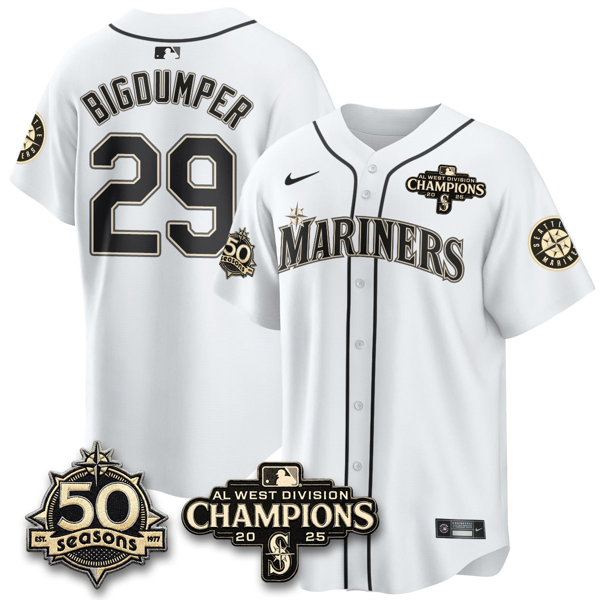 SEA Vapor Premier Limited Jersey - 50th Anniversary & AL West Division Champions - Steelheads Community Funds - All Stitched-DTD