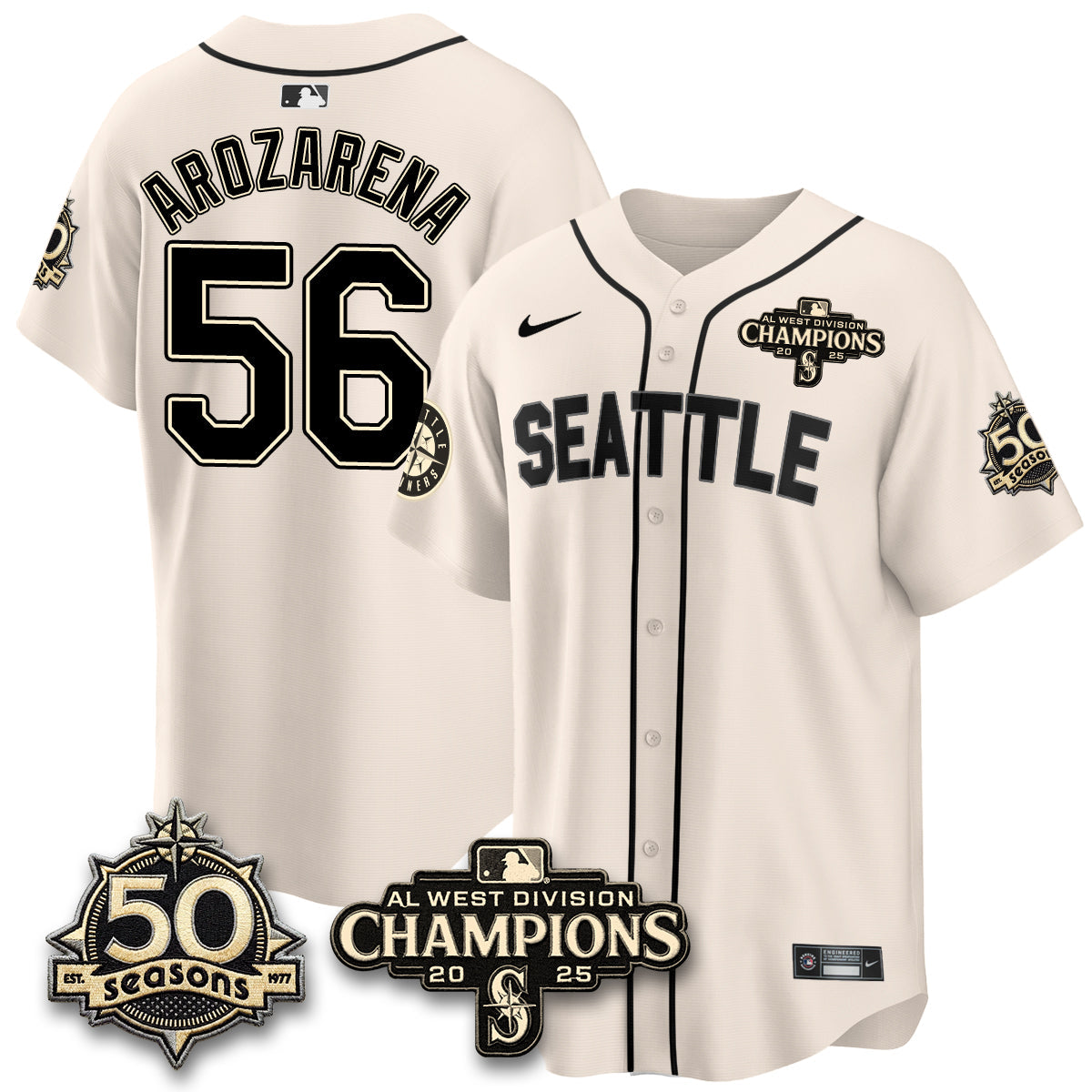 SEA Vapor Premier Limited Jersey - 50th Anniversary & AL West Division Champions - Steelheads Community Funds - All Stitched-DTD
