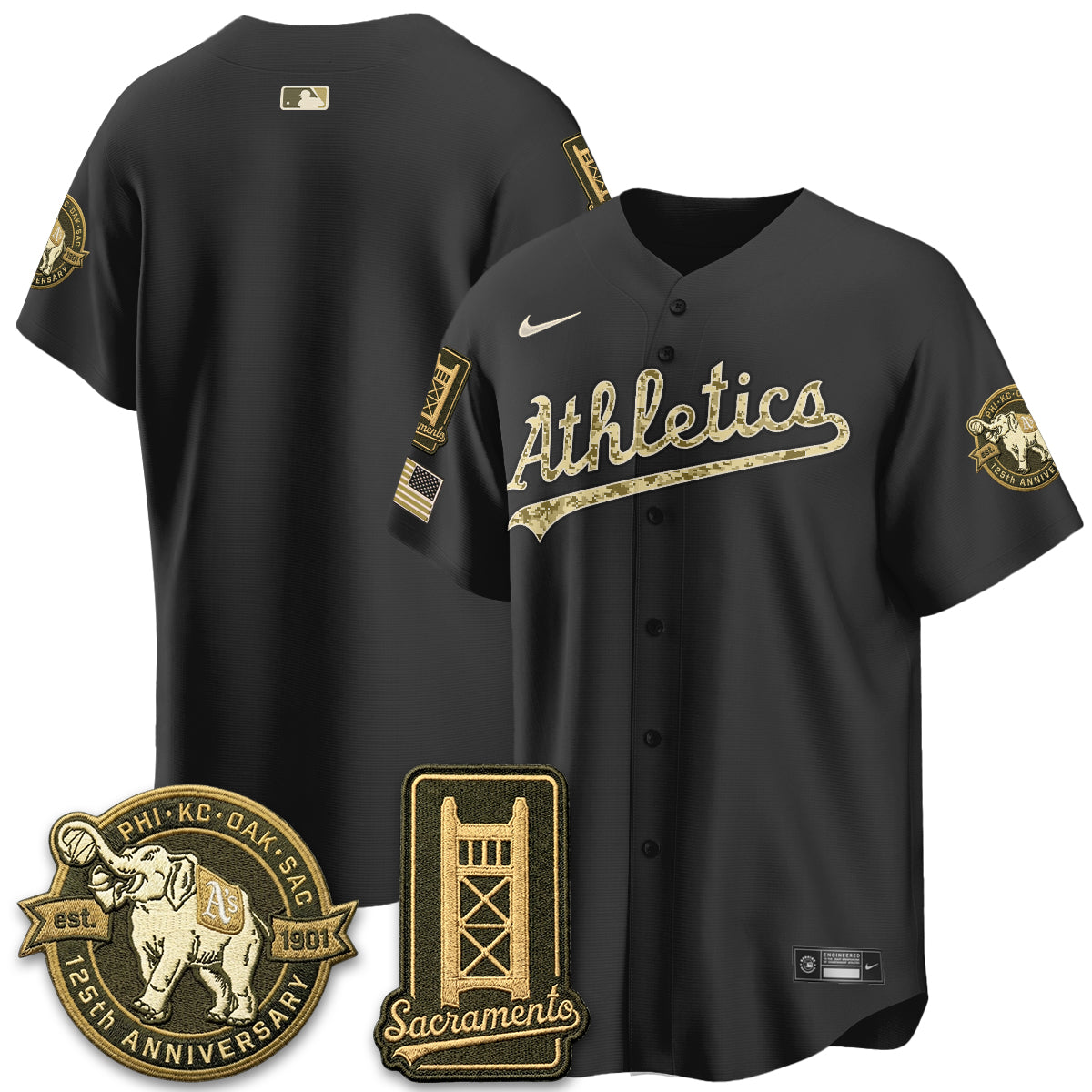 OAK Military Appreciation Game Day Jersey - Stitched-DTD