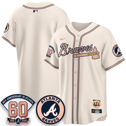 ATL 60th Anniversary Peach Edition Vapor Premier Limited Jersey - All Stitched-DTD