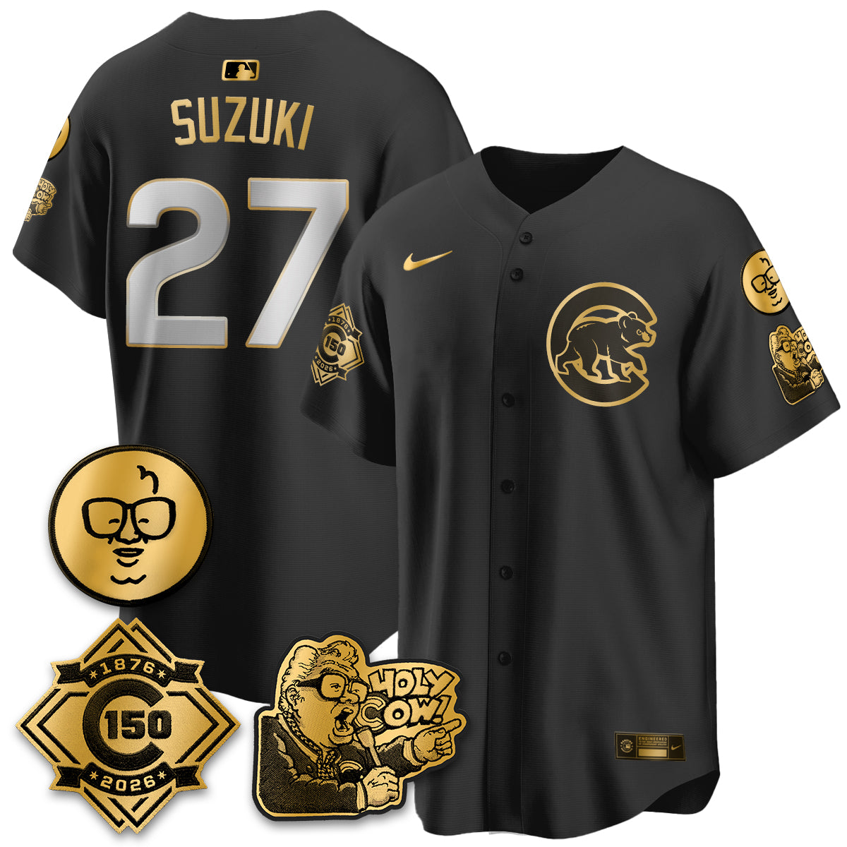 CHC 150th Anniversary Harry Caray Holy Cow Vapor Premier Limited Jersey - All Stitched V3-DTD