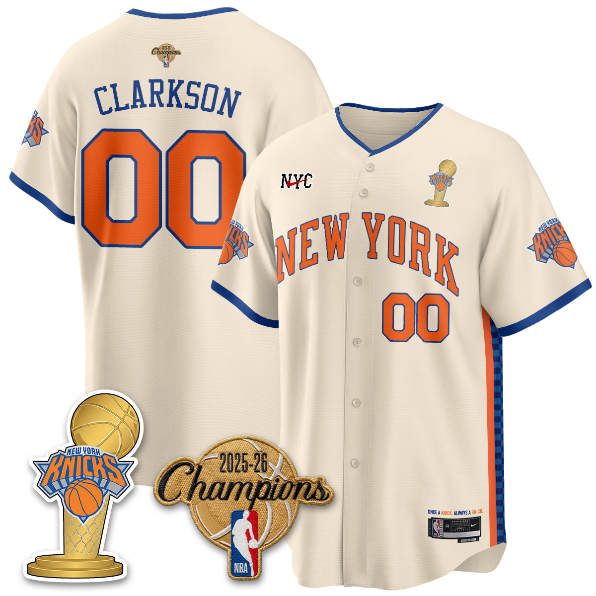 NYK 2026 NBA Champions Vapor Jersey - Stitched-DTD