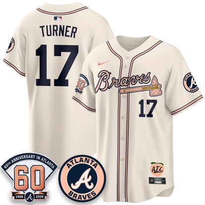 ATL 60th Anniversary Peach Edition Vapor Premier Limited Jersey - All Stitched-DTD