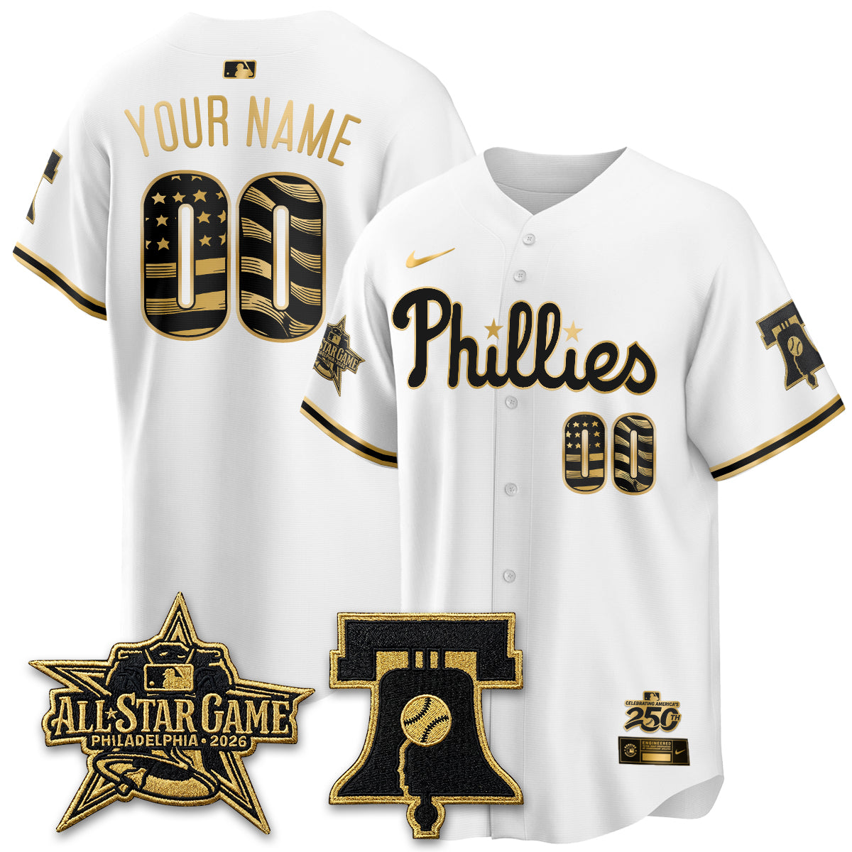 PHI Fourth of July USA Vapor Custom Limited Jersey - Stitched-DTD