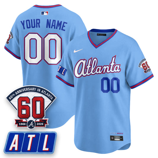 ATL 2026 City Connect - 60th Anniversary in Atlanta Patch Vapor Limited Custom Jersey - All Stitched-DTD