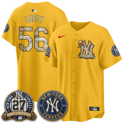 NYY x OP Japanese Cartoon Limited Jersey -  Stitched-DTD