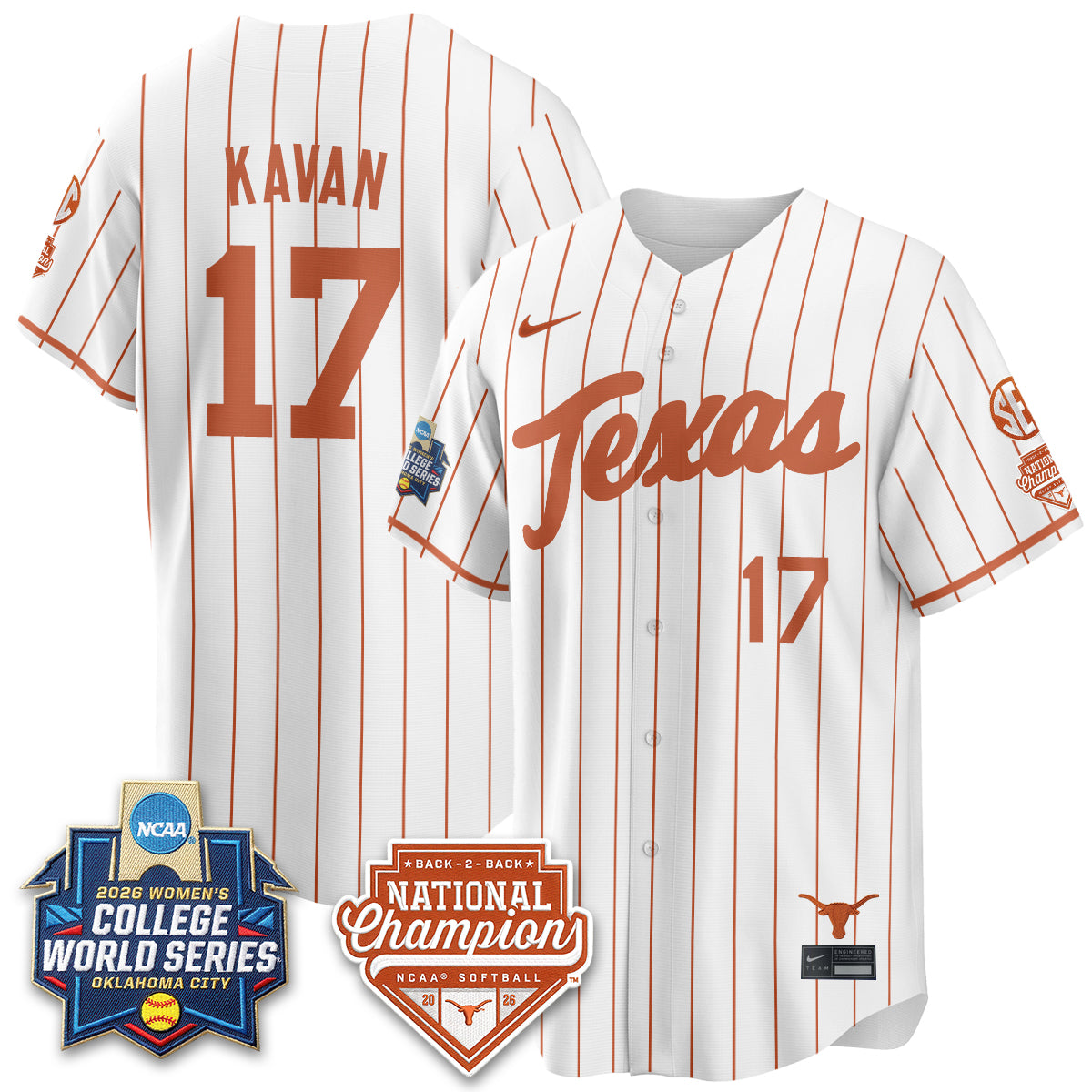 TEX Softball 2026 World Series (WCWS) Vapor Premier Limited Jersey - B2B Champs - All Stitched-DTD