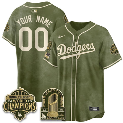 LAD New Era Olive 2026 Armed Forces Day Custom Jersey -All Stitched-DTD