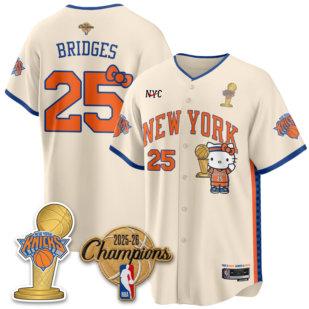 NYK 2026 NBA Champions x Meow Kitty Vapor Jersey - Stitched-DTD