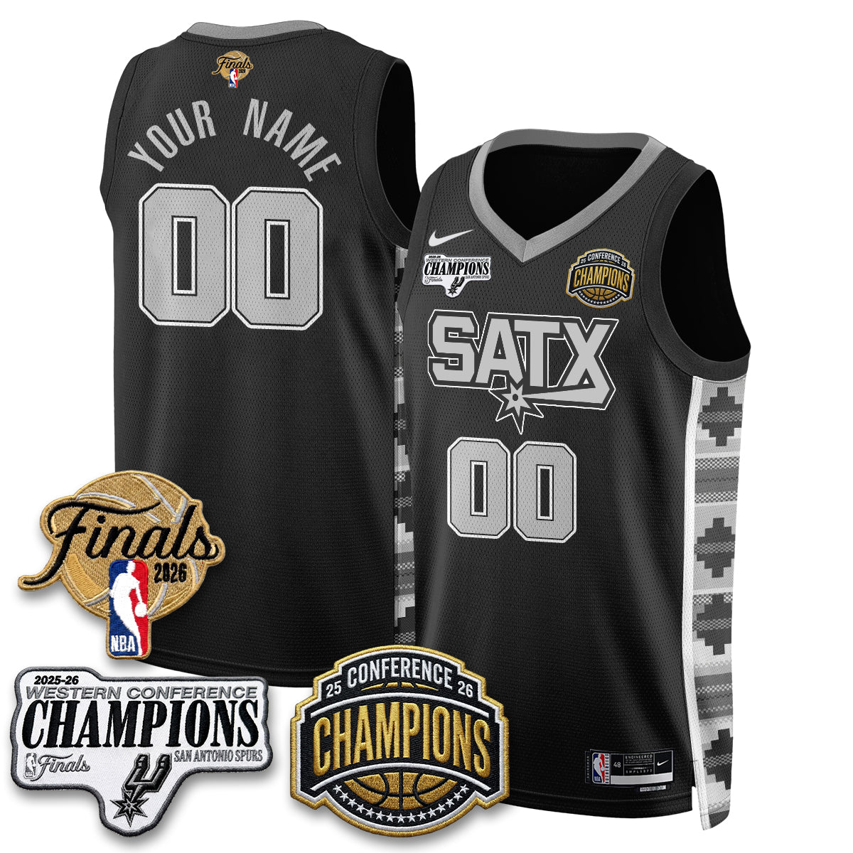 SAS 2026 NBA Western Conference Champions Vapor Custom Jersey - Stitched-DTD