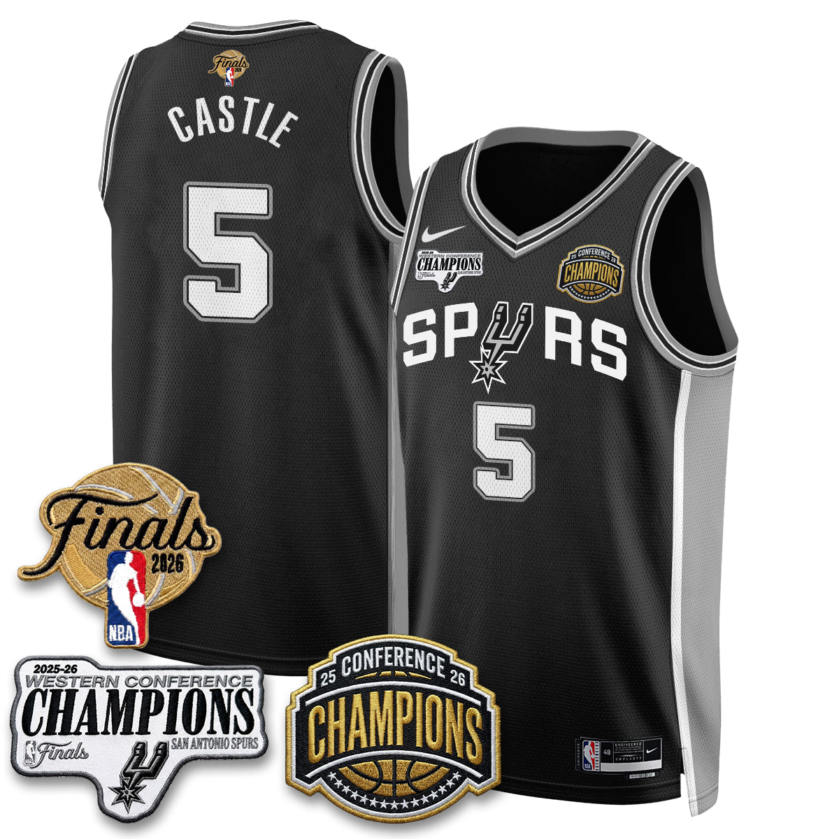 SAS 2026 NBA Western Conference Champions Vapor Jersey - Stitched-DTD