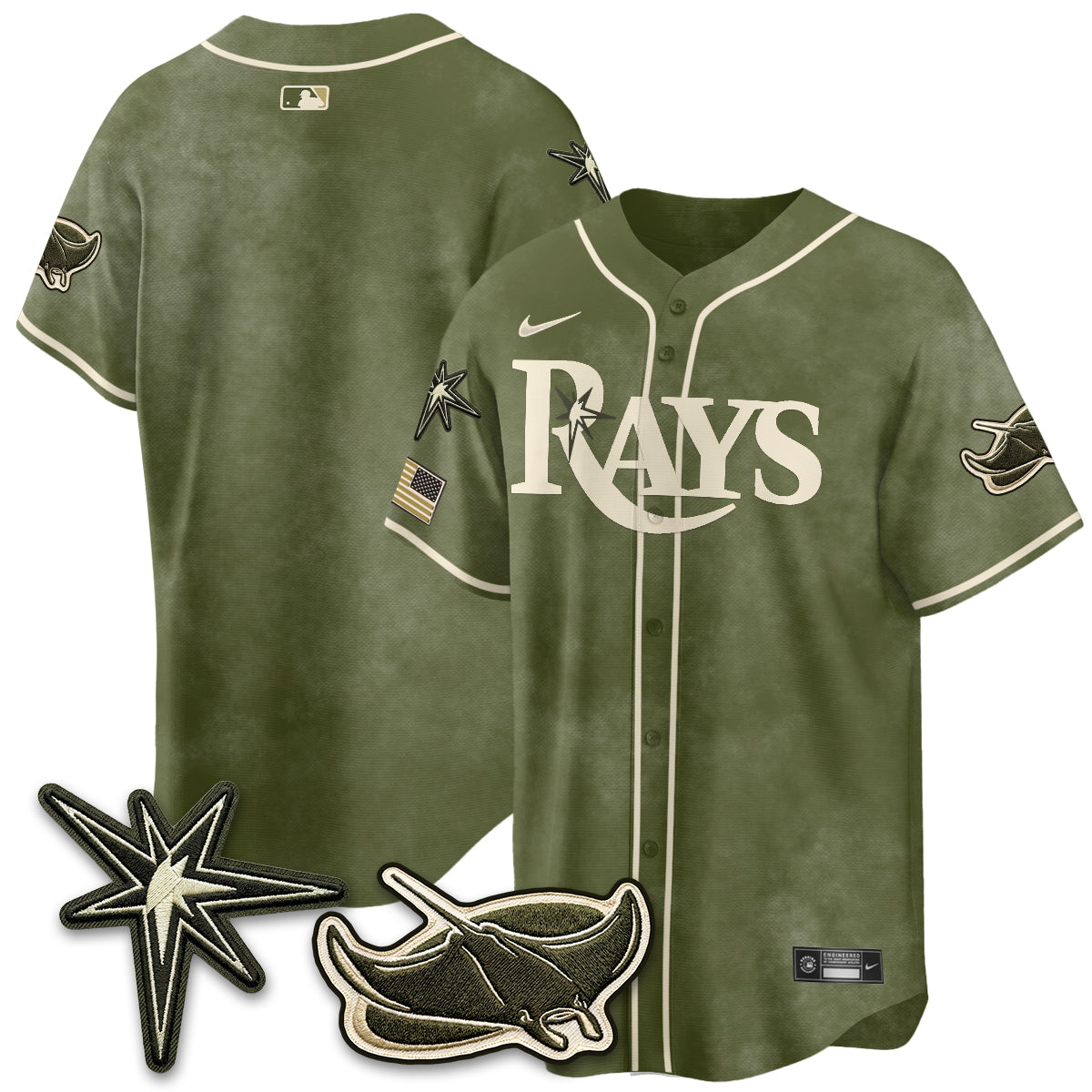TB New Era Olive 2026 Armed Forces Day Jersey - All Stitched-DTD