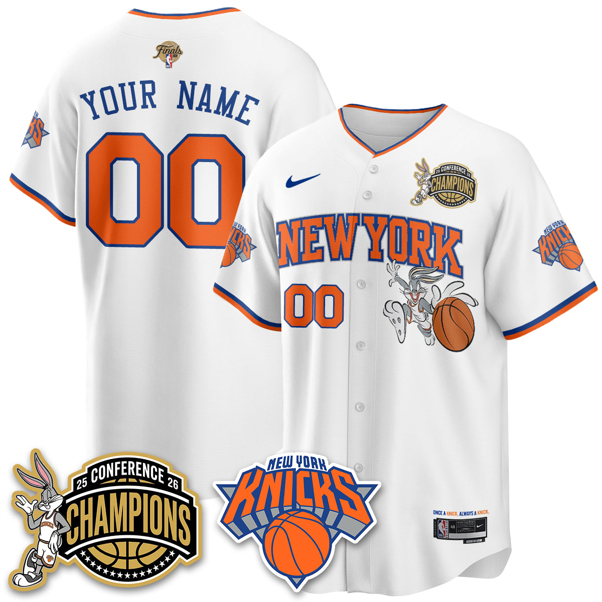 NYK 2026 NBA Finals x Bunny Vapor Custom Jersey V2- Stitched-DTD