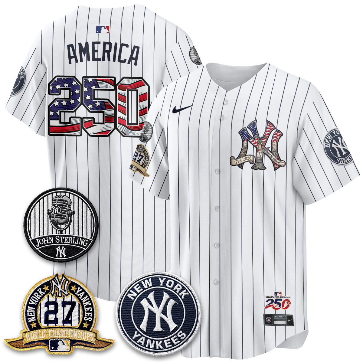NYY Independence Day USA Vapor Limited Jersey - Stitched-DTD