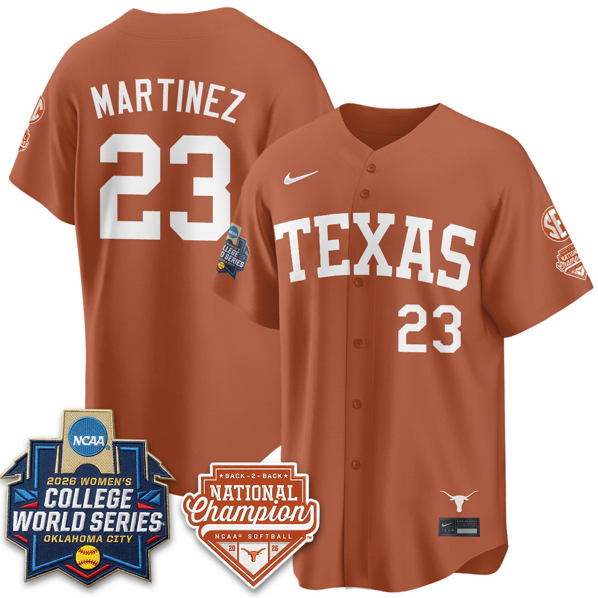 TEX Softball 2026 World Series (WCWS) Vapor Premier Limited Jersey - B2B Champs - All Stitched-DTD