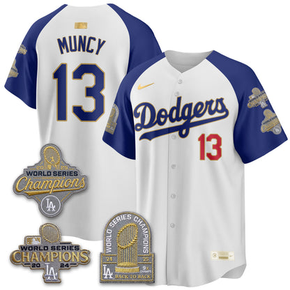 LAD Gold Collection Stadium Vapor Limited Jersey - Back to Back 9x Champs - All Stitched-DTD