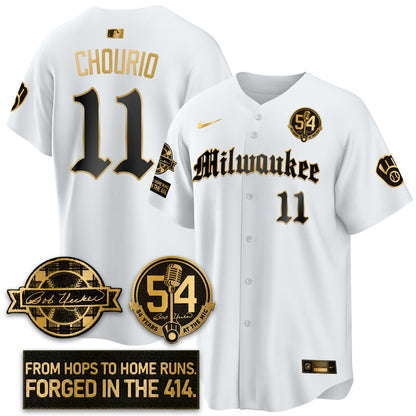 MIL Bob Uecker Patch Vapor Premier Limited Jersey - Gothic Edition - All Stitched-DTD