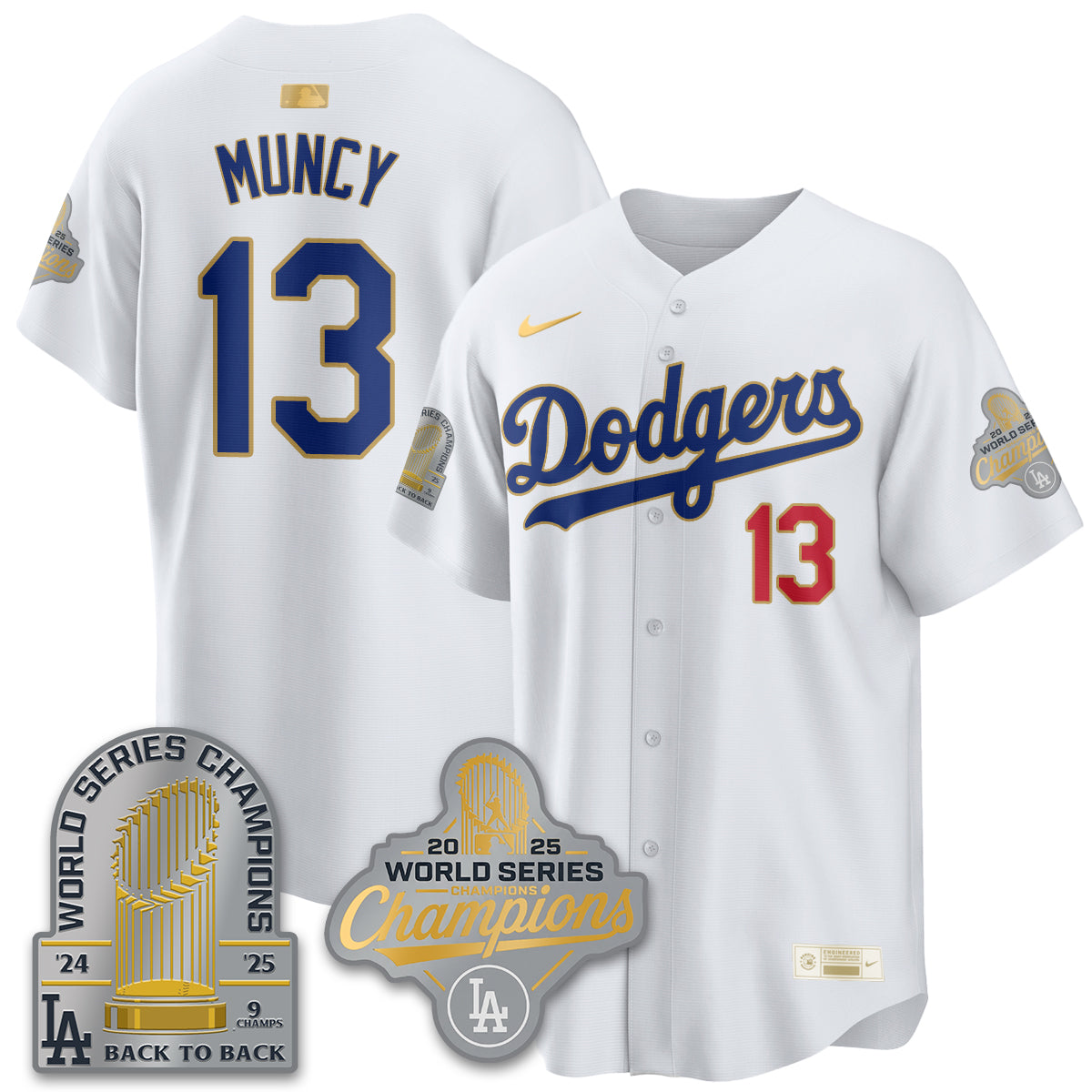 LAD Gold Collection Stadium Vapor Limited Jersey - 9x Champs - All Stitched-DTD