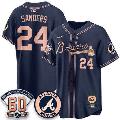 ATL 60th Anniversary Peach Edition Vapor Premier Limited Jersey - All Stitched-DTD