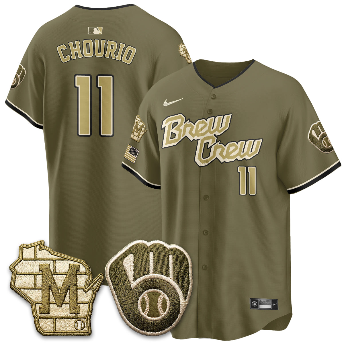 MIL New Era Olive 2026 Armed Forces Day Jersey - All Stitched-DTD