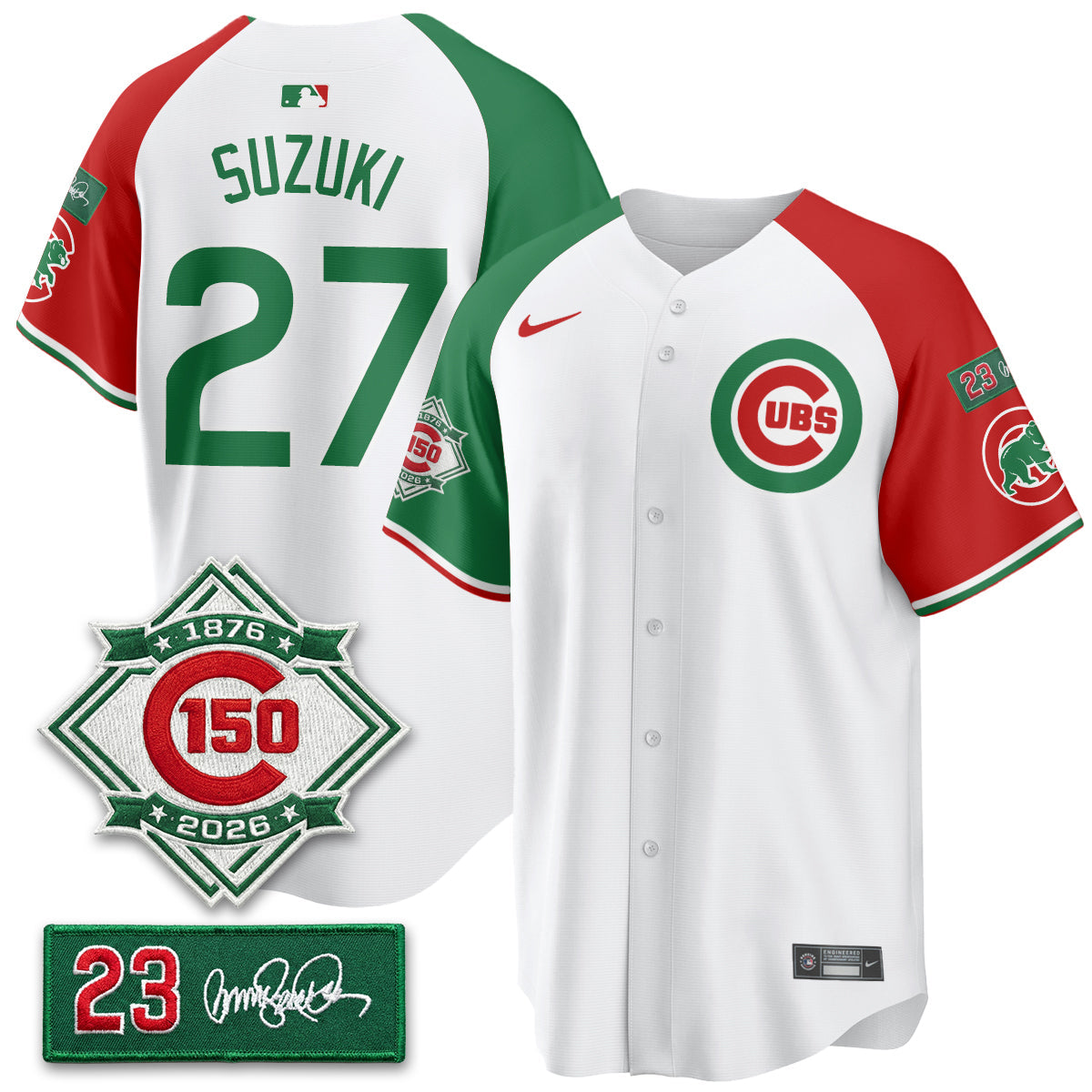 CHC Limited Mexico Jersey - 150th Anniversary + Ryne Sandberg Tribute Patch All Stitched-DTD