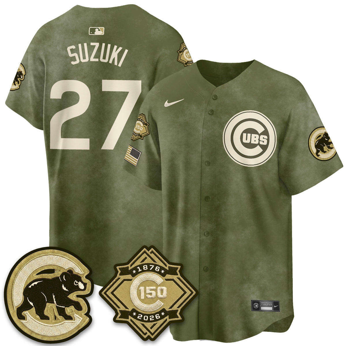 CHC New Era Olive 2026 Armed Forces Day Jersey -All Stitched-DTD