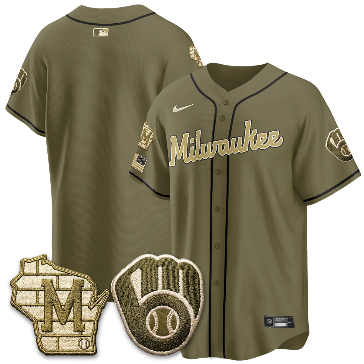 MIL New Era Olive 2026 Armed Forces Day Jersey - All Stitched-DTD
