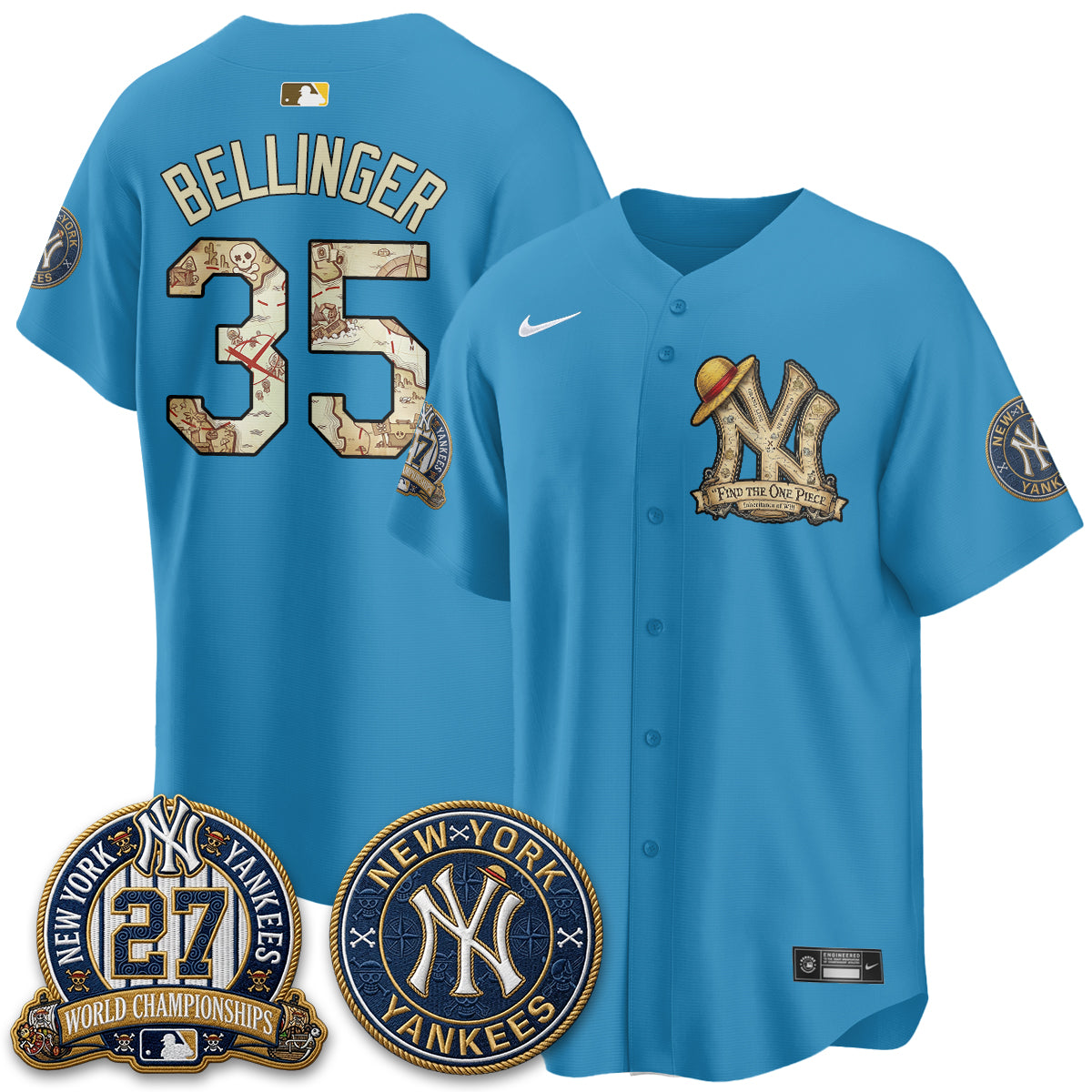 NYY x OP Japanese Cartoon Limited Jersey -  Stitched-DTD