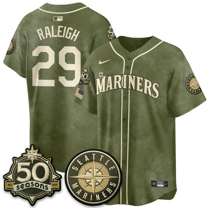 SEA New Era Olive 2026 Armed Forces Day Jersey - All Stitched-DTD
