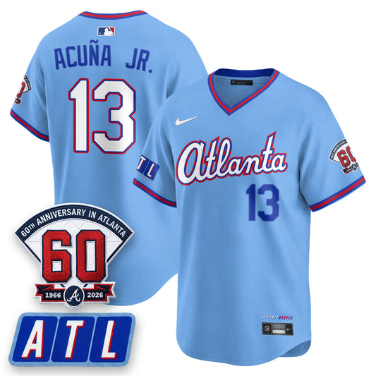 ATL 2026 City Connect - 60th Anniversary in Atlanta Patch Vapor Limited Jersey - All Stitched-DTD