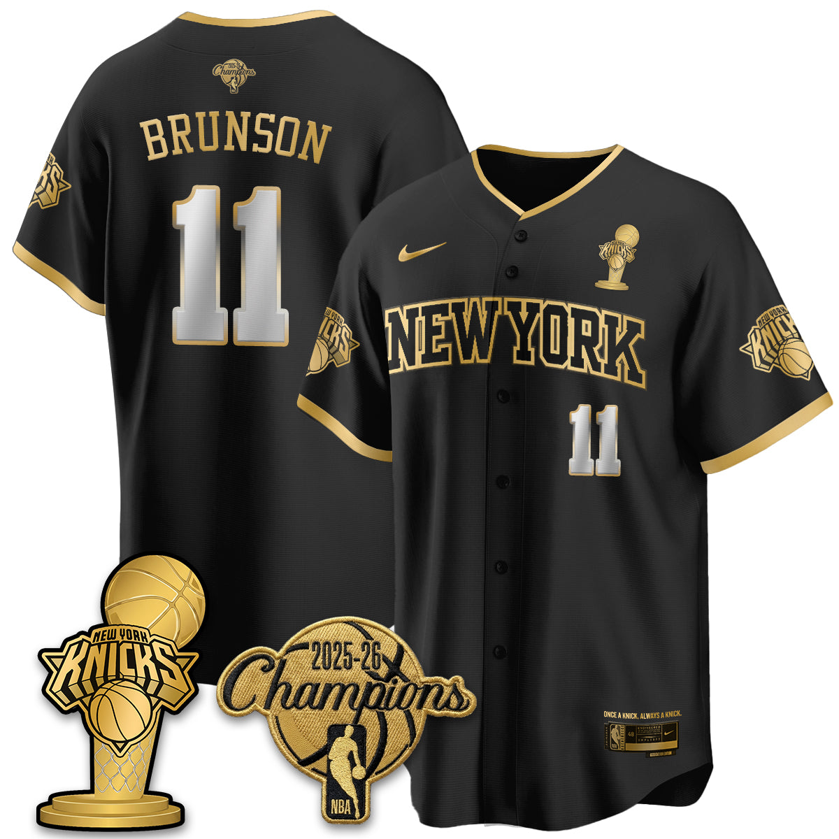 NYK 2026 NBA Champions Vapor Jersey - Stitched-DTD