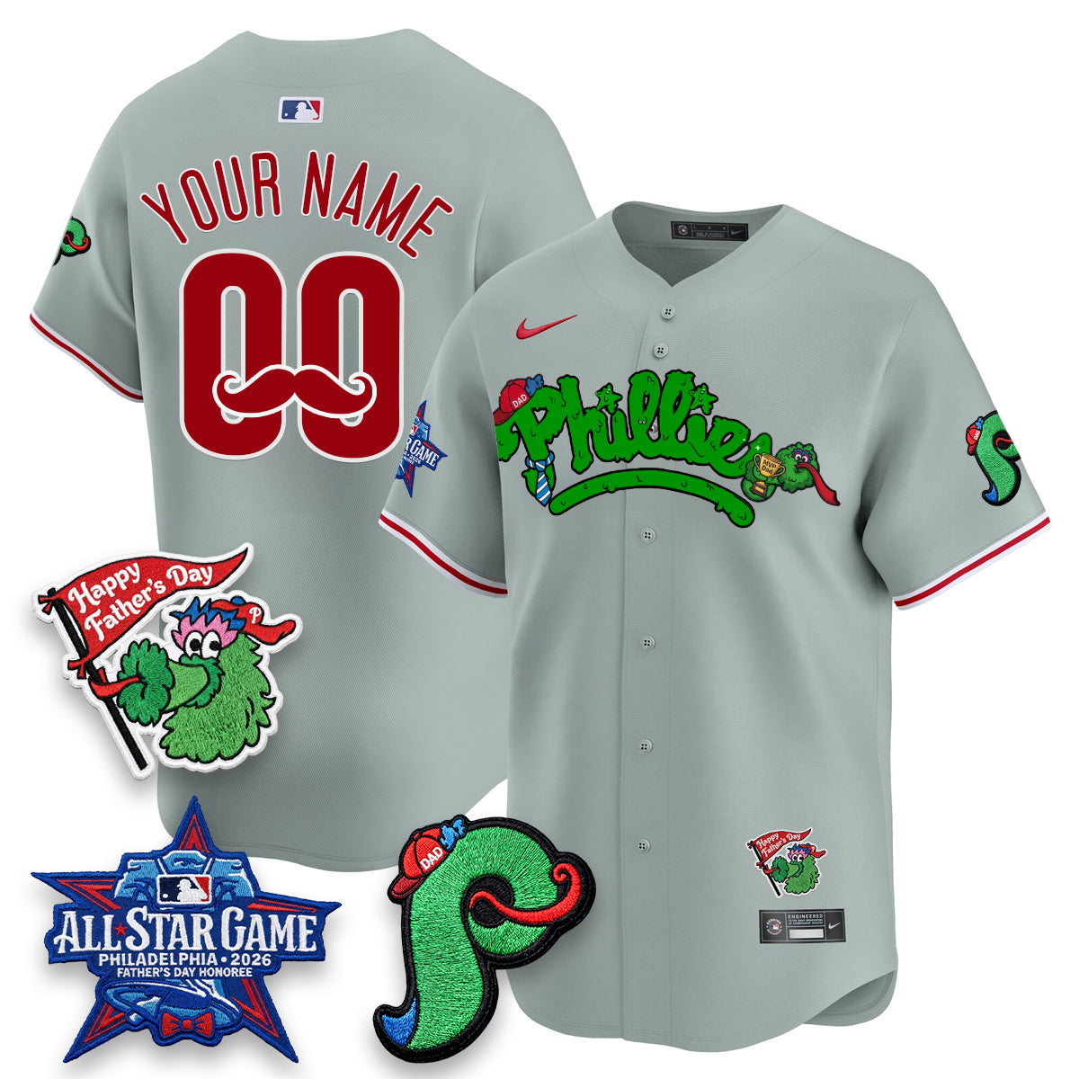 PHI Happy Father's Day Vapor Custom Jersey - Stitched-DTD