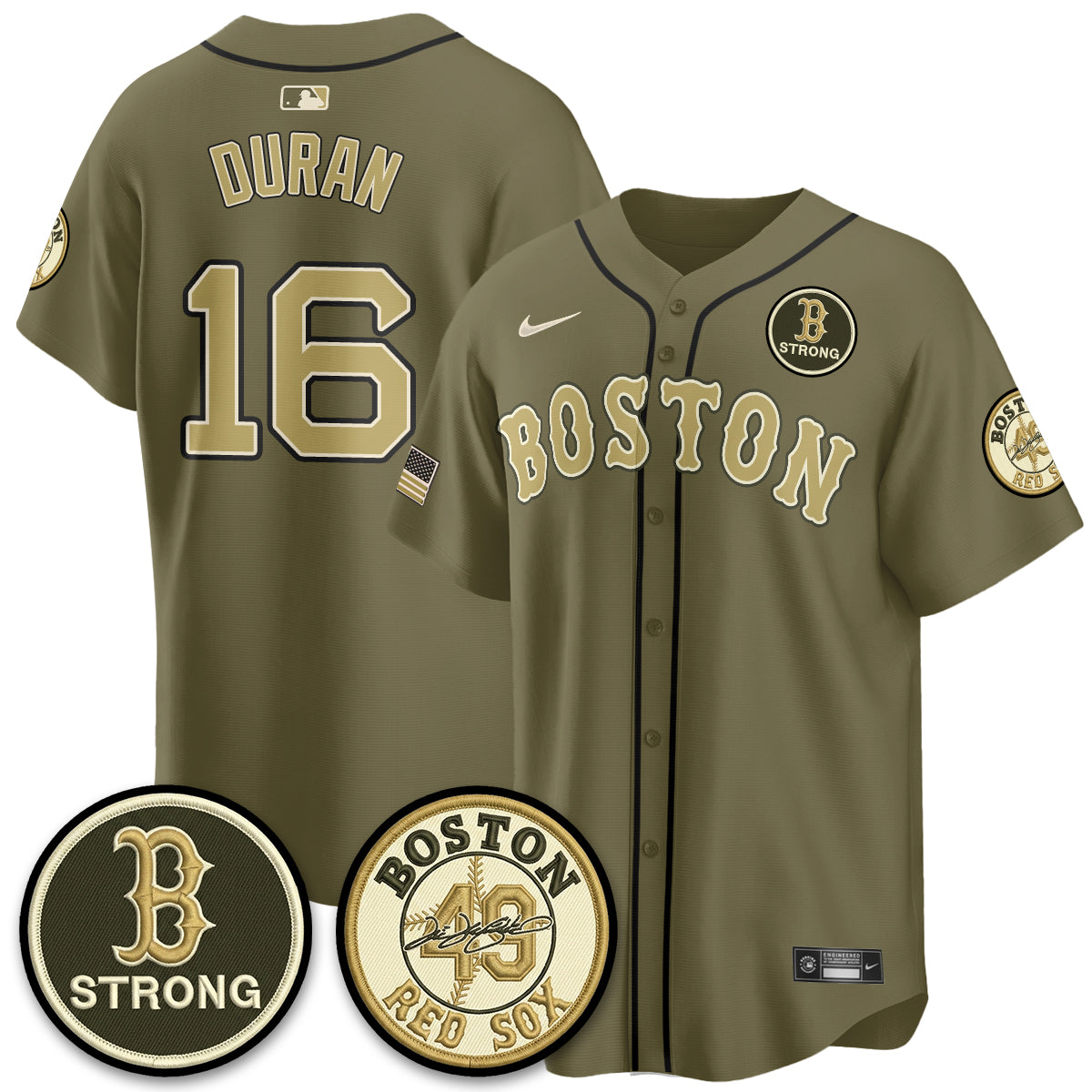 BOS New Era Olive 2026 Armed Forces Day Jersey - All Stitched-DTD