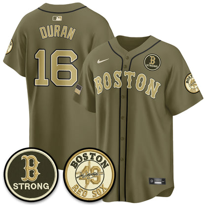 BOS New Era Olive 2026 Armed Forces Day Jersey - All Stitched-DTD
