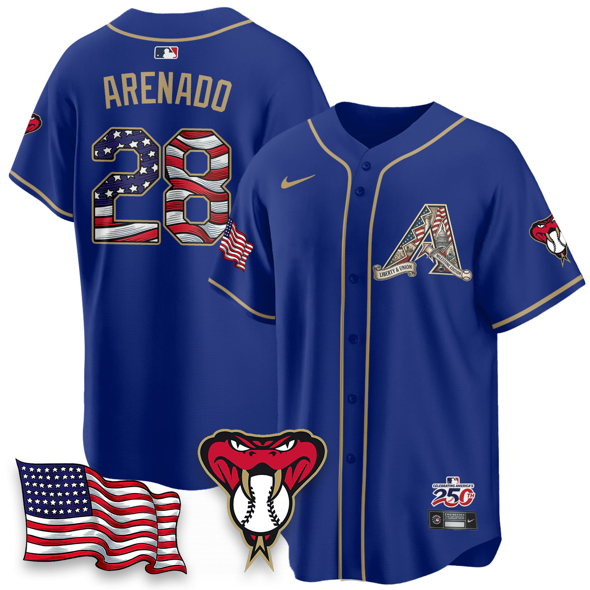 ARI 2026 Independence Day USA Vapor Limited Jersey - Stitched-DTD