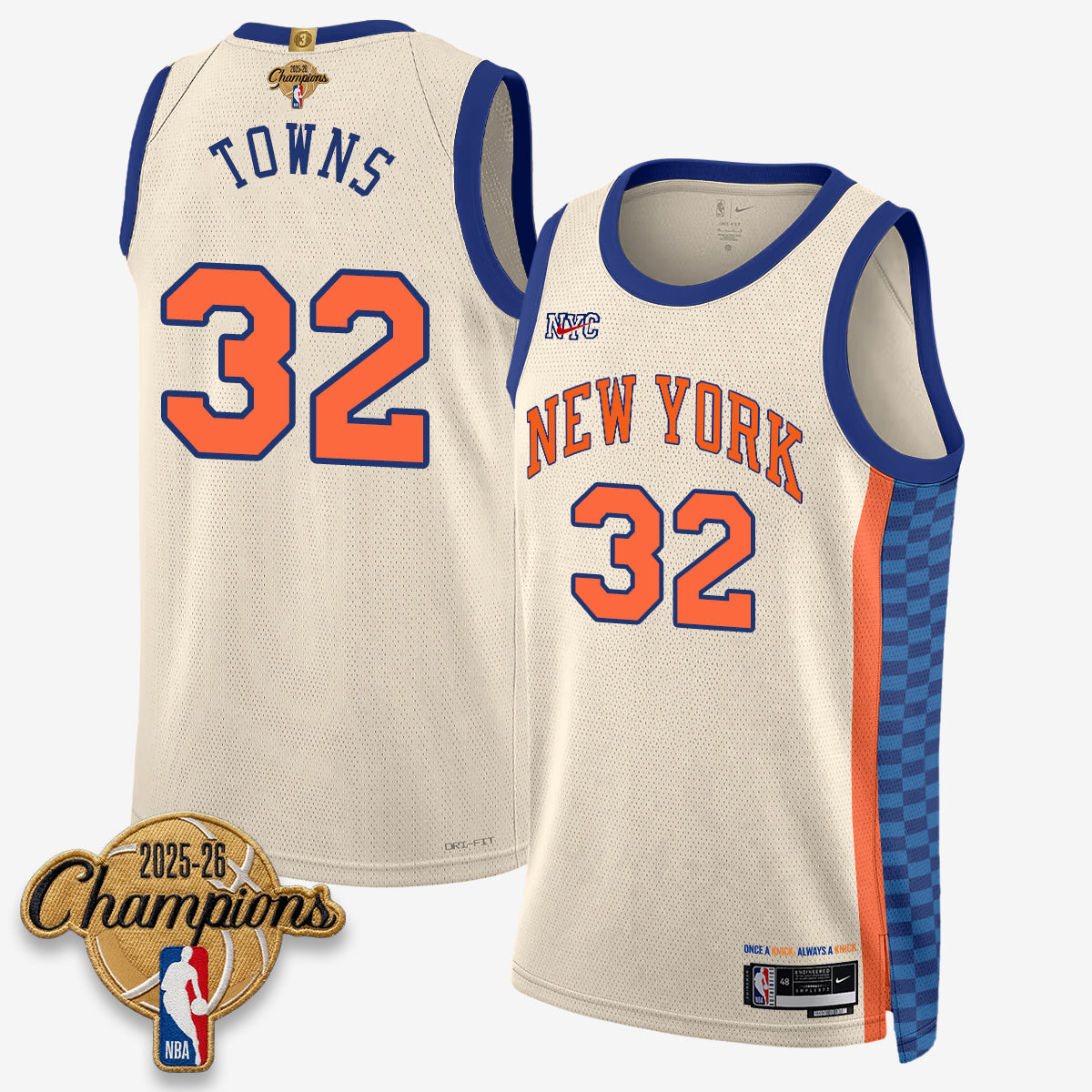 NYK 2026 Basketball Champions Vapor Jersey V2- Stitched-DTD
