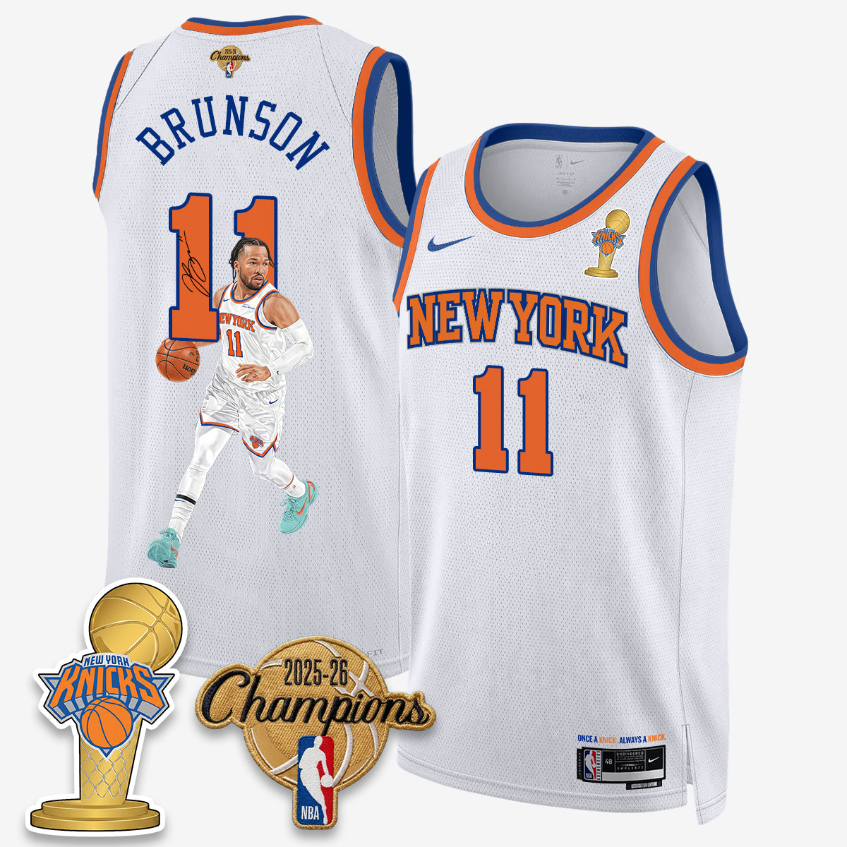 NYK 2026 Basketball Jalen Brunson Champions Vapor Jersey - Stitched-DTD