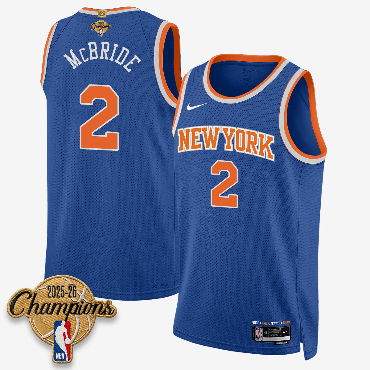 NYK 2026 Basketball Champions Vapor Jersey V2- Stitched-DTD