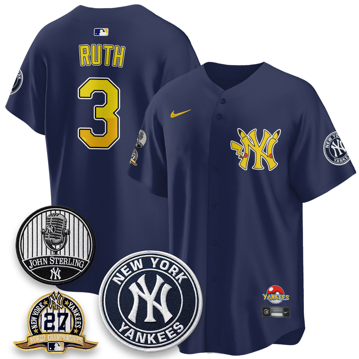 NYY x PKM Cartoon Limited Jersey -  Stitched-DTD