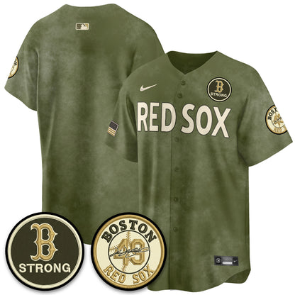 BOS New Era Olive 2026 Armed Forces Day Jersey - All Stitched-DTD